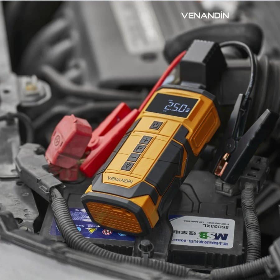 Venandin Airgon Kablosuz Akü Takviye Cihazı + 150 PSI Kompresör — LCD Ekranlı ürün görseli